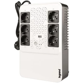Legrand multimédiás szünetmentes elosztósor 600VA - KEOR-M (4+2)x Schuko kimenet, USB, vonali interaktív