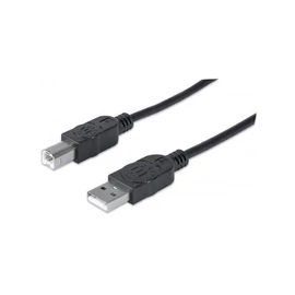 Manhattan Kábel - USB nyomtató kábel (USB2.0, USB-A - USB-B, 180cm, Fekete)