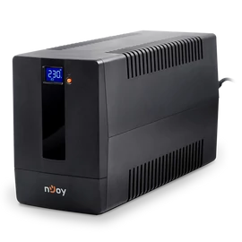 NJOY Szünetmentes 1500VA - Horus Plus 1500 (4 Schuko, line-interaktív, RJ45 védelem, USB, szoftver, LCD kijelző, fekete)