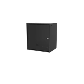 S-Link Rackszekrény - 12U 19" fali kivitel (600x530x400mm, ablakos, Flatpack, Fekete)
