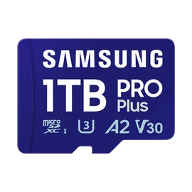 Samsung MicroSD kártya - 1TB MB-MD1T0SB/WW (PRO PLUS kártyaolvasóval, microSDXC, UHS-I, R180/W130, adapter, 1TB)