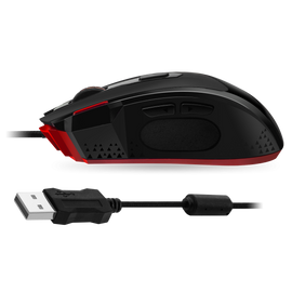 Spirit of Gamer Egér - PRO-M3 (Optikai, 5000DPI, 8 gomb, súlyozható, harisnyázott kábel, fekete) + egérpad