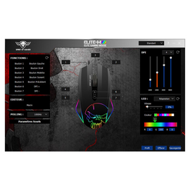 Spirit of Gamer Egér - ELITE-M40 (Optikai, 4000DPI, 7 gomb, programozható RGB, harisnyázott kábel, fekete)