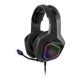 Spirit of Gamer Fejhallgató - ELITE H50 Black (MultiPlatform, RGB, 3.5mm Jack, mikrofon, hangerőszabályzó, nagy-párnás)