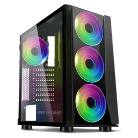 Spirit of Gamer Számítógépház - GHOST III RGB (fekete, ablakos, 8x12cm ventilátor, ATX, mATX, 2xUSB3.0, 1xUSB2.0)
