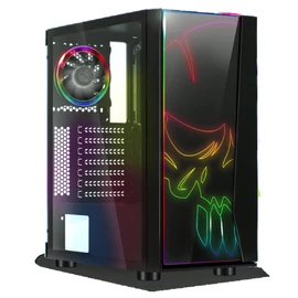 Spirit of Gamer Számítógépház - GHOST ONE RGB (fekete, ablakos, 2x12cm ventilátor, ATX, mATX, 2xUSB3.0, 1xUSB2.0)