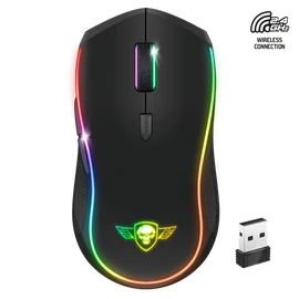 Spirit of Gamer Egér Vezeték nélküli - PRO-M9 (Optikai, 4200DPI, 6 programozható gomb, Max.: 10m, fekete)