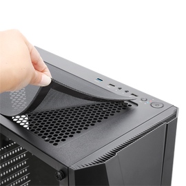 Spirit of Gamer Számítógépház - Rogue V RGB (fekete, ablakos, 8x12cm ventilátor, alsó táp,  ATX, 1xUSB3.0, 2xUSB2.0)