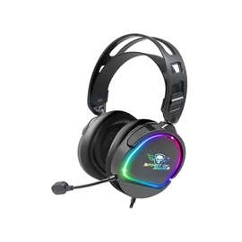 Spirit of Gamer Fejhallgató - PRO-H6 RGB Black (MultiPlatform, mikrofon, 3.5mm jack, hangerőszabályzó, 2m kábel, fekete)