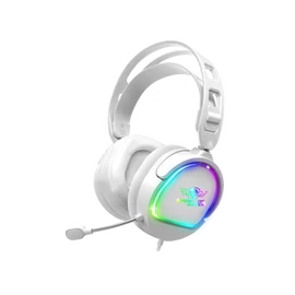 Spirit of Gamer Fejhallgató - PRO-H6 RGB White (MultiPlatform, mikrofon, 3.5mm jack, hangerőszabályzó, 2m kábel, fehér)