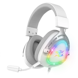Spirit of Gamer Fejhallgató - ELITE H40 White (MultiPlatform, RGB, 3.5mm Jack, mikrofon, hangerőszabályzó, nagy-párnás)