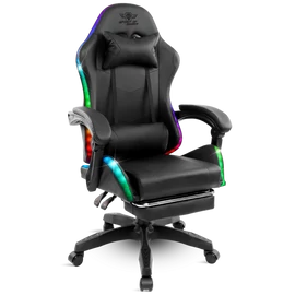 Spirit of Gamer szék - SIRIUS (RGB, állítható dőlés/magasság; kihajtható lábtartó; max.120kg-ig, fekete)