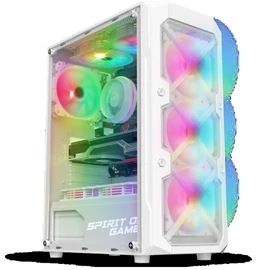 Spirit of Gamer Számítógépház - REBEL XT White (fekete, ablakos, 4x12cm ventilátor, alsó táp,  ATX, 1xUSB3.0, 2xUSB2.0)