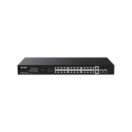 Tenda Switch PoE - TEG1128P-24-250W (24x1Gbps + 2x 1Gbps Uplink + 2x SFP;  24 af/at PoE+ port; 250W; rack-mount)