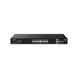 Tenda Switch Menedzselhető PoE - TEG2220P-16-250W (16x1Gbps + 2x1Gbps Uplink + 2xSFP;  16af/at PoE+ port; 250W; rack)