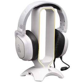 The G-Lab Fejhallgató állvány - K STAND RADON W  (fehér, 2xUSB3.0, műanyag)