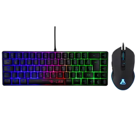 The G-Lab Gaming kit - 2 in 1 COMBO HYDROGEN B/HU (TKL billentyűzet, egér, 6200 DPI, RGB, USB-A, fekete, magyar)