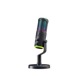 The G-Lab Mikrofon - K-MIC-NEON (3.5mm Jack csatlakozó, RGB, DUAL-CHANNEL CARDIOID, ENC, fekete)