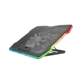 Trust Notebook Hűtő Pad - GXT1126 Aura (állítható dőlésszög; USB-ről működő ventilátor; LED; fekete)