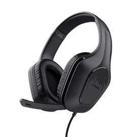 Trust Fejhallgató - GXT415 Zirox (multiplatform; nagy-párnás; mikrofon; hangerőszabályzó; 3.5mm jack; fekete)