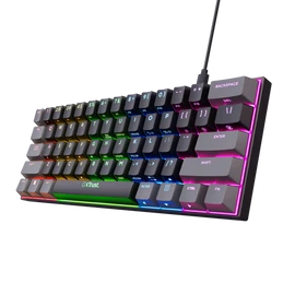 Trust Billentyűzet Gamer - GXT867 Acira (Kompakt; Mechanikus, Outemu Red switch; RGB LED; USB; fekete; angol)
