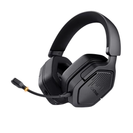 Trust Fejhallgató Vezeték nélküli - GXT493 Carus (Bluetooth + 2,4GHz; nagy-párnás; 3,5mm + USB-C; mikrofon; fekete)