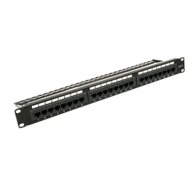 Walisec patch panel - PP-P6U2402 (24 port, Cat6, 1U, árnyékolatlan, fekete)