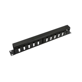 Walisec rackszekrény kiegészítő - CM-04 (Kábel rendező panel, Gyűrű panel fém takaróval, 1U(19"), fekete)