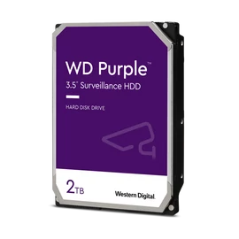 Western Digital Belső HDD 3.5" 2TB - WD23PURZ (5400rpm, 256MB puffer, SATA3 - Purple (biztonságtechnikai rögzítőkbe is))