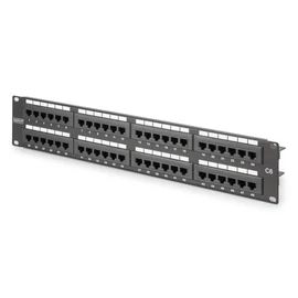 DIGITUS DN-91648U 19 2U 48port Cat.6 kompakt fekete árnyékolatlan patch panel