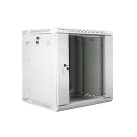 Lanberg WF02-6612-10S 19" 12U SZÉL:600mm MÉLY:600mm MAG:640mm lapraszerelt üvegajtós szürke kétrészes fali rack szekrény