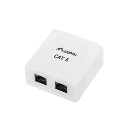 Lanberg OU6-0002-W Cat.6 UTP 2xRJ45 dupla árnyékolatlan falon kívüli aljzat