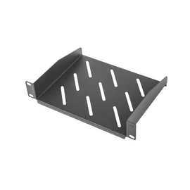 Lanberg AK-1012-B 10" 1U MÉLY:180mm MAX: 20kg terhelhetőségű 2 ponton rögzíthető fix fekete tálca