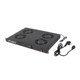 Lanberg AK-1503-B 19 1U 4x ventilátor + termosztát ventilátor egység LCD kijelzővel