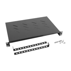 Lanberg AK-1004-B 19 1U MÉLY:300mm MAX:25kg terhelhetőségű 4 ponton rögzíthető fix fekete rack polc