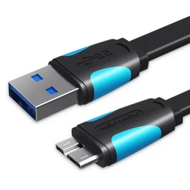 Vention USB-A 3.0/M -> Micro USB-B,  ( lapos,fekete), 1m, kábel
