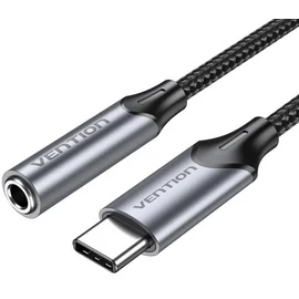 Vention USB-C/M -> 3.5mm/F , (fülhallgató, alu,szürke), 1m, kábel