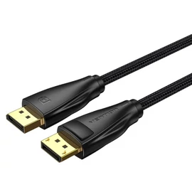 Vention Displayport/M -> Displayport/M (Szövet, fekete), 2m,  kábel