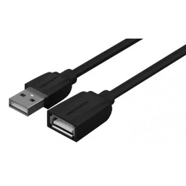 Vention USB-A 2.0/M -> USB-A 2.0/F  (hosszabbító,PVC,fekete), 5m, kábel