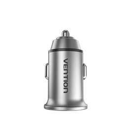 Vention USB-A+C (2port,30W, szürke, szivargyújtós), töltő