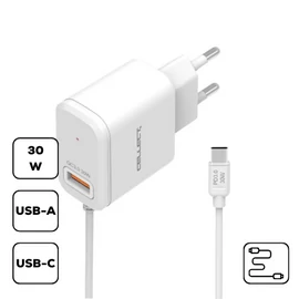 HS-H47 30W Hálózati töltő Type-C csatlak., Fehér