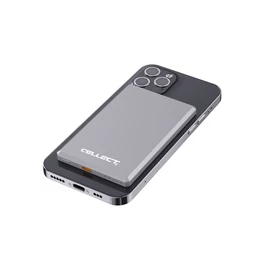 Slim mágneses powerbank, 5000 mAh, Szürke