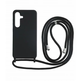 Sam S25 Plus  TPU+PC fekete tok,Fekete zsinórral