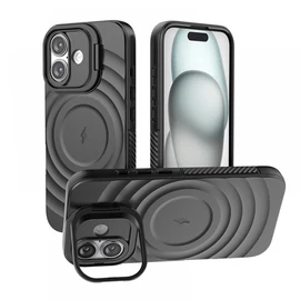 Iphone 16 mágneses ütésálló tok, Fekete