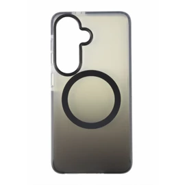 Samsung S26 mágneses tok, Fekete-Átlátszó