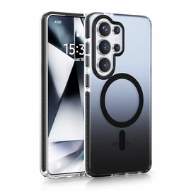 Samsung S26 Ultra mágneses tok, Fekete-Átlátszó