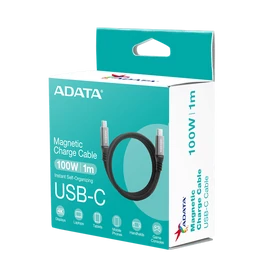 ADATA kábel USB 3.2 - USB TypeC - TypeC 1m műanyag fekete, mágneses