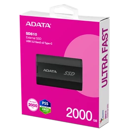 ADATA SSD Külső USB 3.2 2TB SD810, Type-C, Fekete