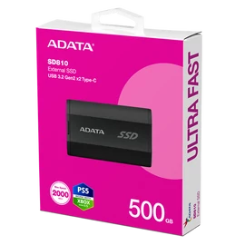 ADATA SSD Külső USB 3.2 500GB SD810, Type-C, Fekete