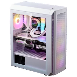 ADATA XPG Ház Midi ATX Valor AIR PLUS, 4x120mm RGB ventilátor, Tápegység nélkül, üvegfalú, fehér